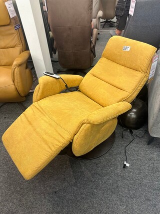 Relaxfauteuil sta op Saskia plus 3 motorig, Steinpol, Leder Evita, dij